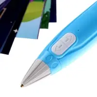 3D ручка с блоком питания, PCL пластик, светится в темноте, голубая
