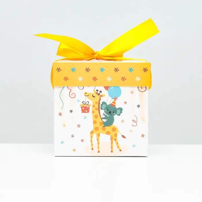 Коробка Самосборная Коробка Самосборная "Детская" Жираф 10х10х10 см