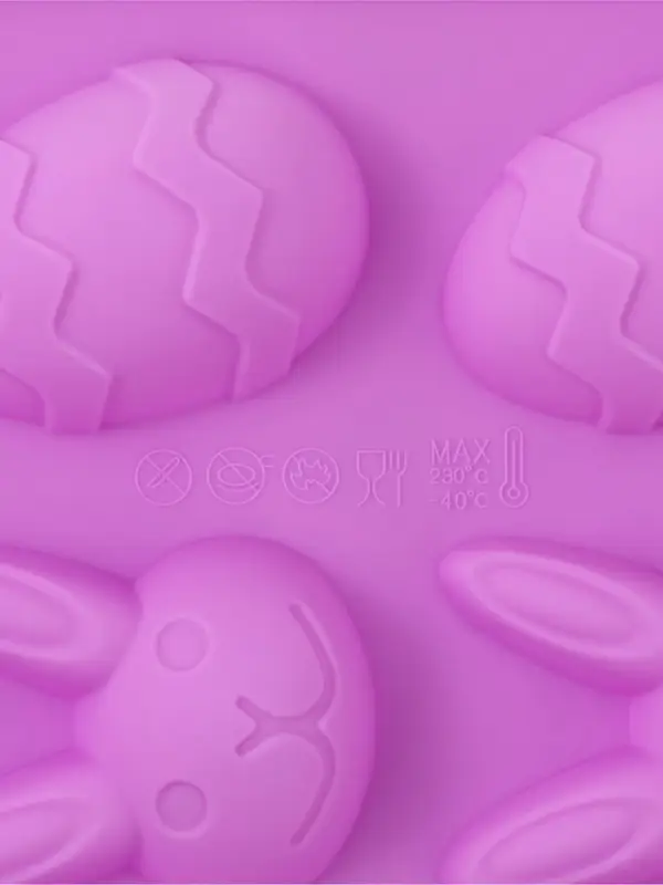 Форма для шоколада Доляна &laquo;Кролики&raquo;, силикон, 23&times;15&times;2 см, 12 ячеек, сиреневая