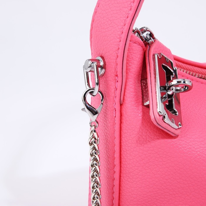 Сумка-багет на молнии, цепочка, цвет розовый Сумка-багет на молнии, цепочка, цвет розовый