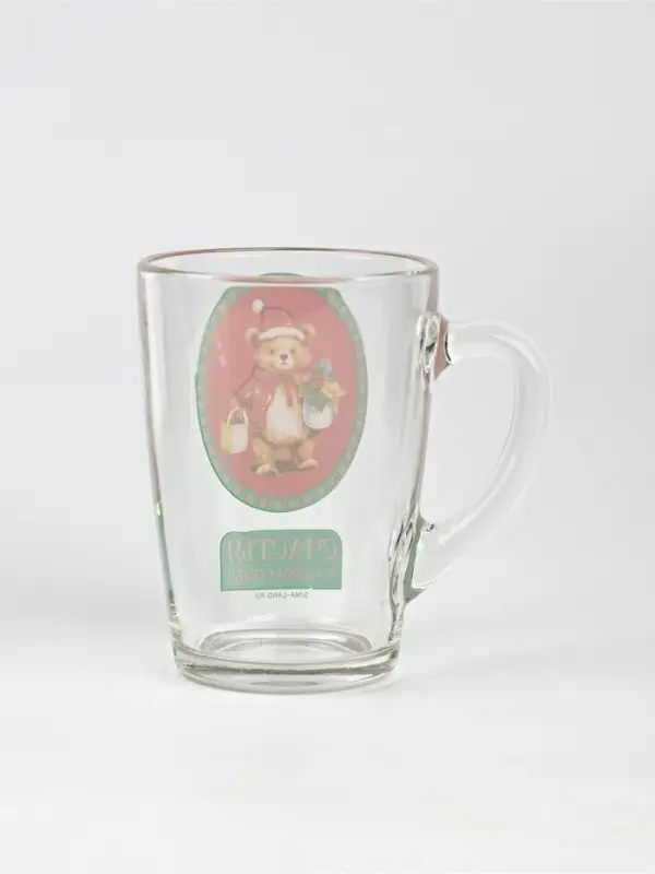 Кружка новогодняя стеклянная &laquo;Мишка&raquo;, 300 мл