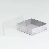 Кондитерская упаковка, коробка для макарун с PVC крышкой, «Дерево», 12 х 12 х 3.5 см