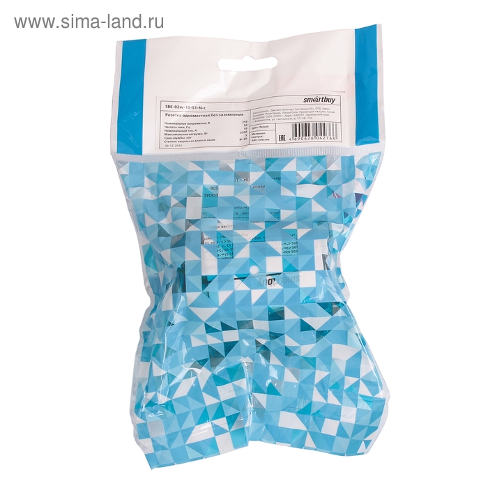 Розетка Smartbuy  Розетка Smartbuy "Марс", одноместная, 10 А, без заземления, белая