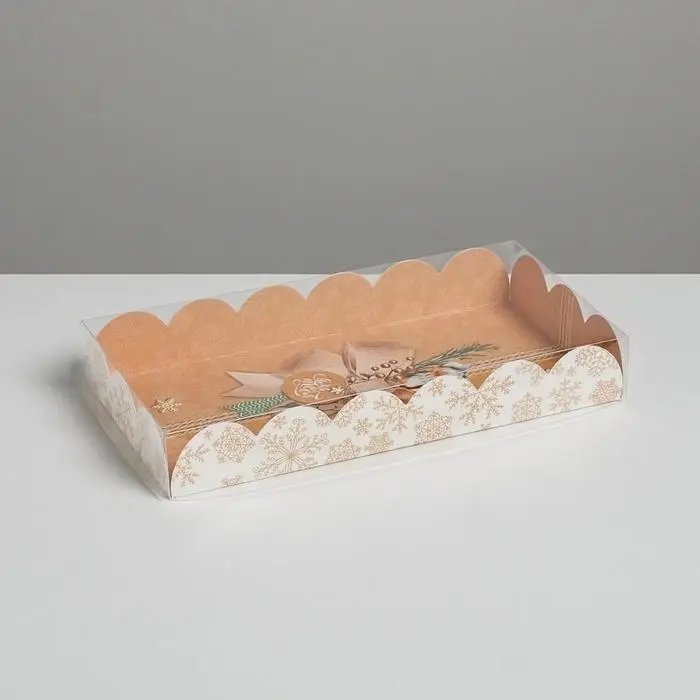 Коробка для кондитерских изделий с PVC крышкой &laquo;Подарок для тебя&raquo;, 21 х 10,5 х 3 см