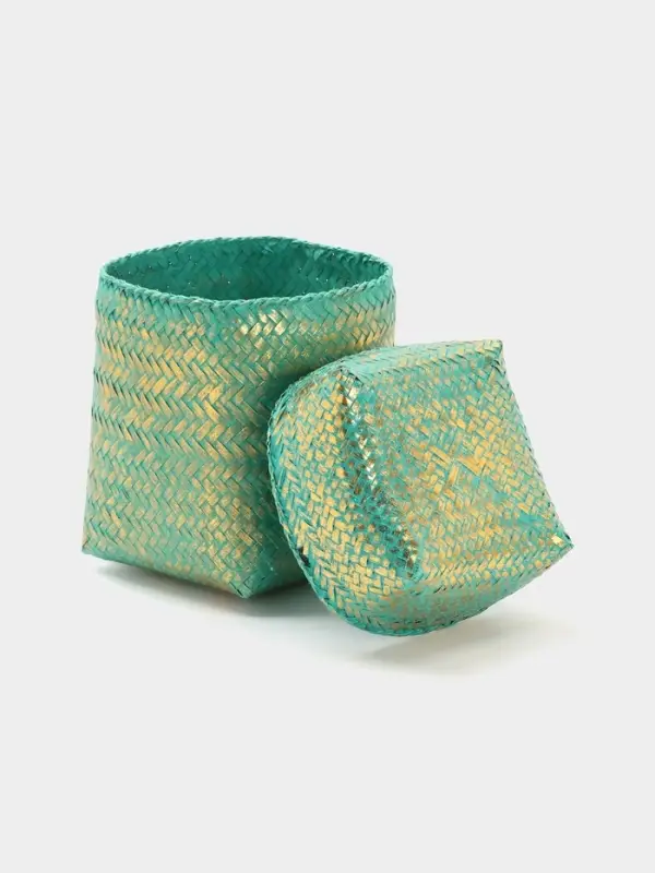 Корзинка плетёная &laquo;Голден&raquo;, 16&times;16&times;23 см, голубая