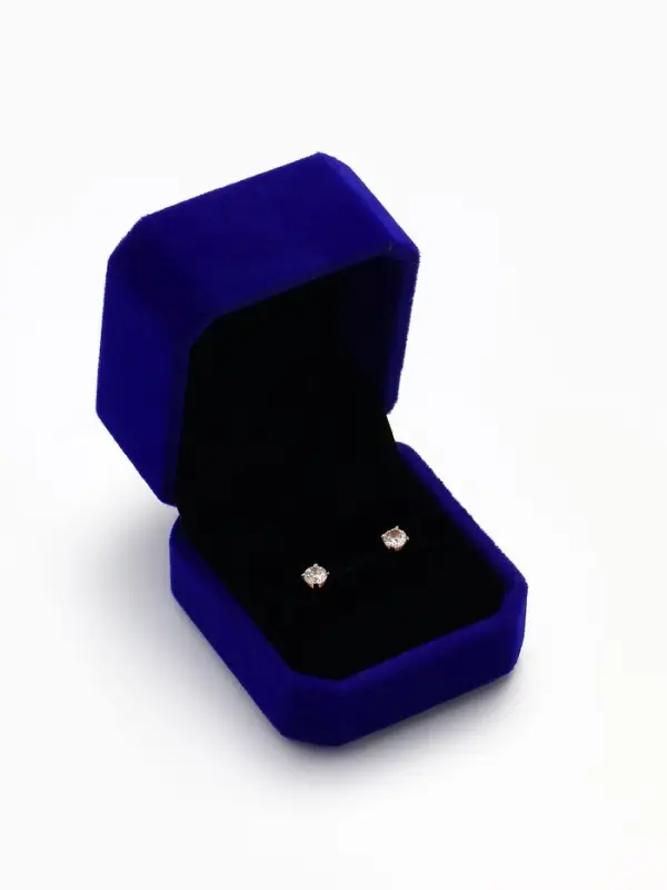 Футляр под кольцо, серьги &laquo;Геометрия&raquo;, бархатный, 5&times;5.5&times;4 см, синий