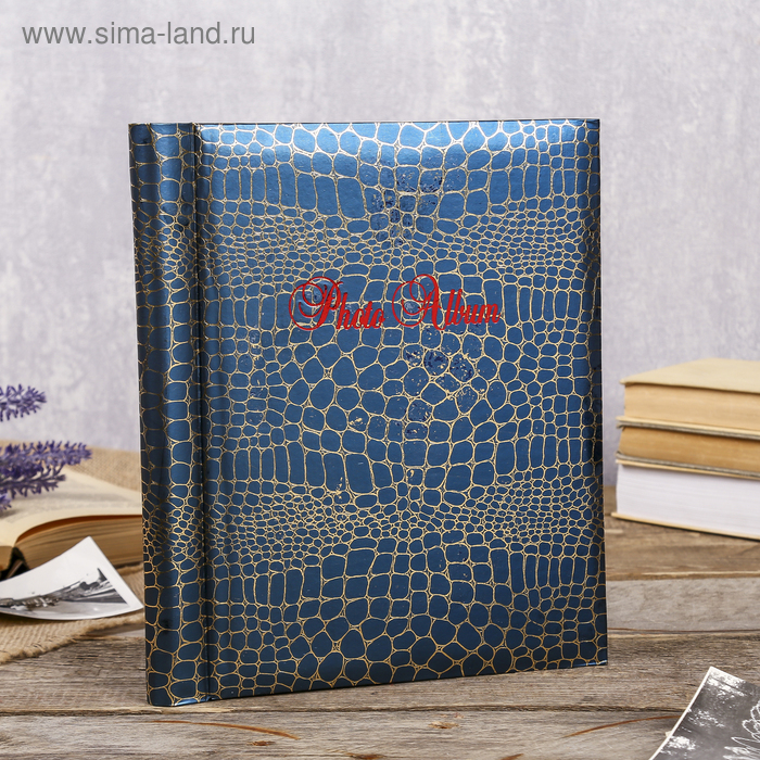 Фотоальбом магнитный 20 листов Фотоальбом магнитный 20 листов "Питон с золотыми трещинками" МИКС 29х24,5х2 см
