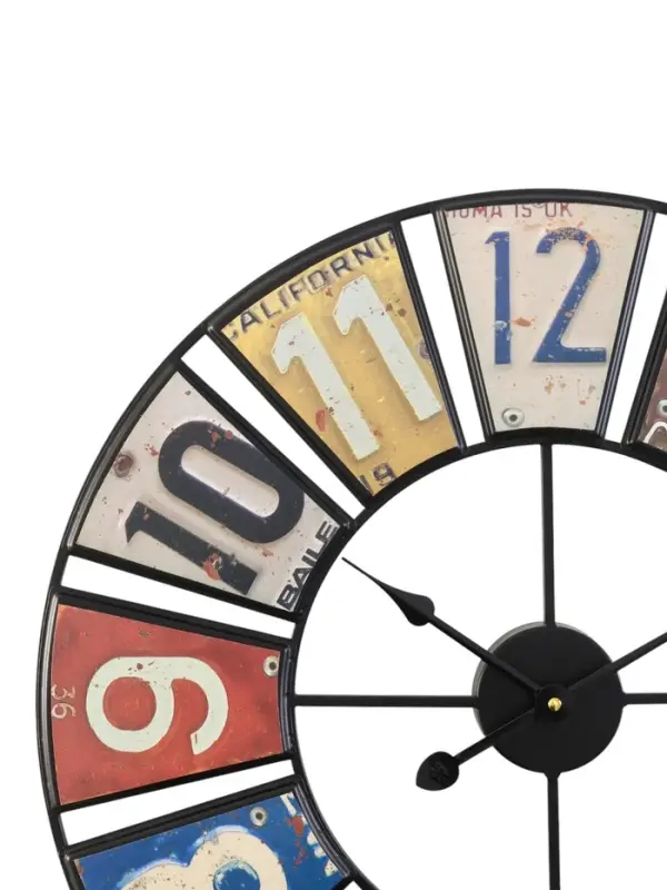 Часы настенные интерьерные &laquo;Номера&raquo;, серия: Лофт, дерево, металл, бесшумные, плавный ход, d=50 см, от батарейки 1&times;АА