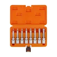 Набор головок 1/2"DR со вставками TORX, L=100мм, 8пр. (T20-T60), кейс