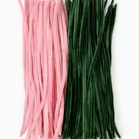 Синельная проволока, набор 100 шт, размер 1 шт 30х0,8 см, цвет розовый и зеленый Синельная проволока, набор 100 шт, размер 1 шт 30х0,8 см, цвет розовый и зеленый