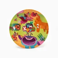 Тарелка одноразовая бумажная, 18 см, Ум и Хрум