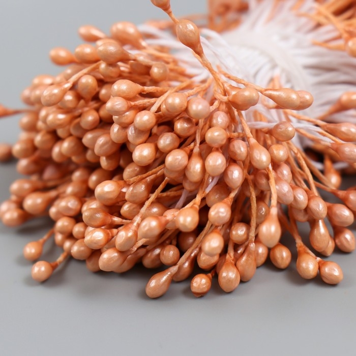 Тычинки для цветов Тычинки для цветов "Капельки глянец бронза" набор 300 шт длина 6 см