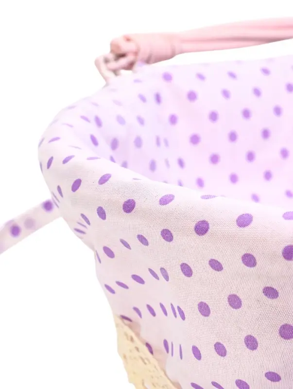 Корзина плетеная 32 х 32 х 14 см, ручка h=14 см розовый  ткань Корзина плетеная 32 х 32 х 14 см, ручка h=14 см розовый  ткань