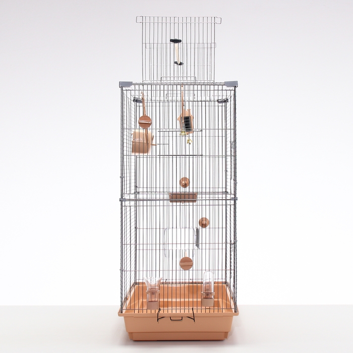 Клетка для птиц Клетка для птиц "Пижон" №104-Б, разборная, 2 секции, 58 х 40 х 88см, бежевая