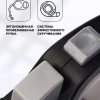 Рулетка &laquo;Пижон&raquo;, 8 м, до 40 кг, трос, светоотражающая, прорезиненная ручка, серая