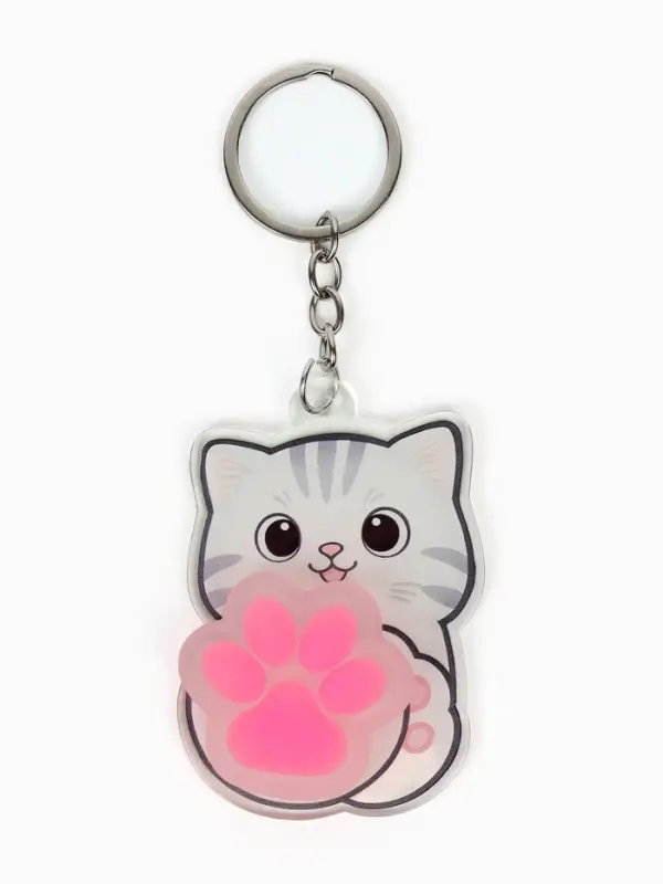 Брелок мялка антистресс &laquo;Лапка котика&raquo;, для ключей, 5&times;7.3 см