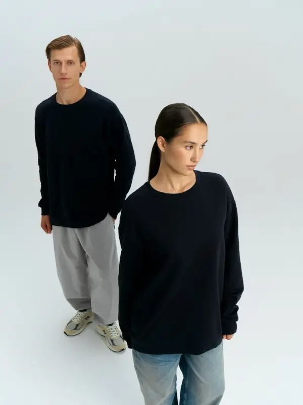 Свитшот оверсайз унисекс Omnifit, черный, размер XS/S Свитшот оверсайз унисекс Omnifit, черный, размер XS/S