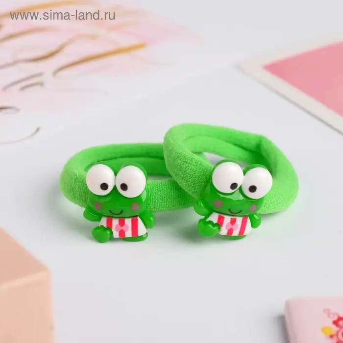 Резинка для волос Резинка для волос "Лягушата" (набор 2 штуки) зелёный