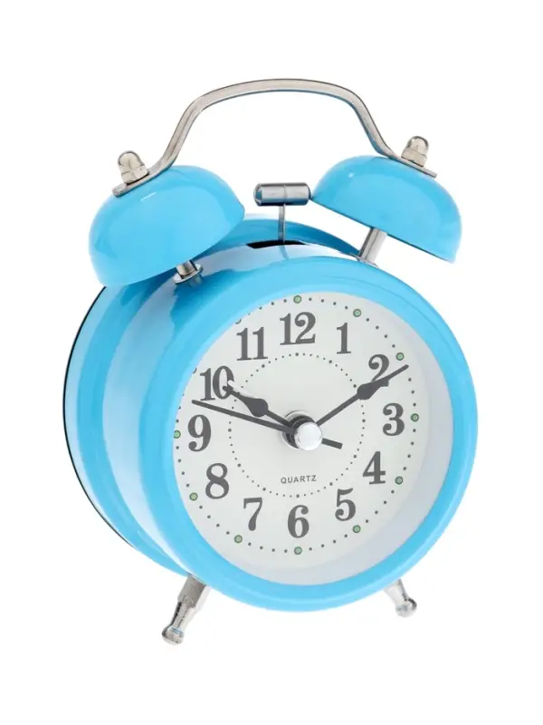 Часы - будильник настольные Часы - будильник настольные "Классика", дискретный ход, 12 х 8.5 см, АА, голубые