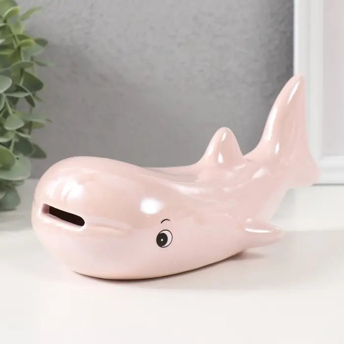 Копилка для денег &laquo;Кит&raquo;, керамика, перламутр, 21.5&times;10.5&times;10.5 см