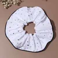 Резинка для волос "Орбита гранд" блеск, 14 см, белый