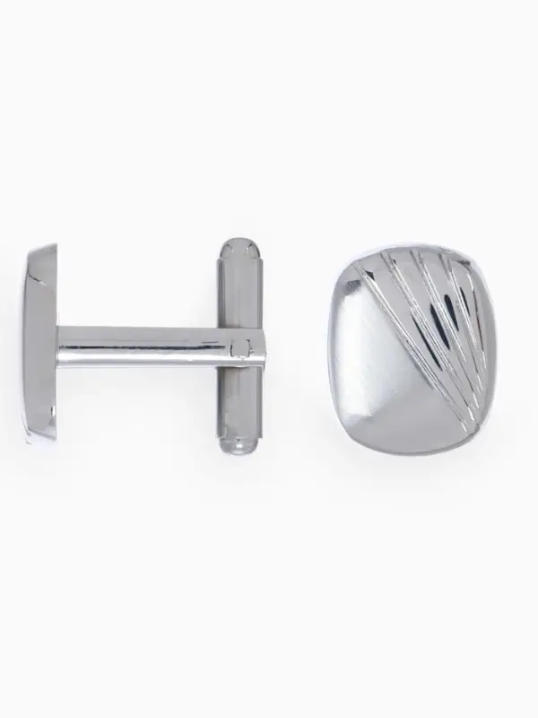 Набор мужской стальной &laquo;Запонки + Зажим для галстука&raquo;, линии, цвет серебро