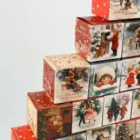 Коробки для адвент - календаря новогодние &laquo;Советский&raquo;, набор 31 шт., 7&times;7&times;7 см