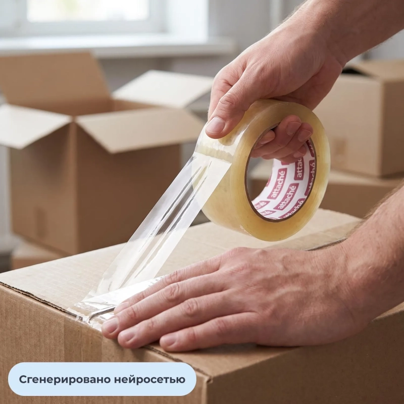 Клейкая лента одностор. упаковоч. ATTACHE 48мм х 132м 45мкм прозрачная
