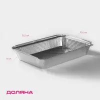 Форма для выпечки и запекания Доляна, 2.1 л, 31.5×21.5×6 см, фольга, серебристая
