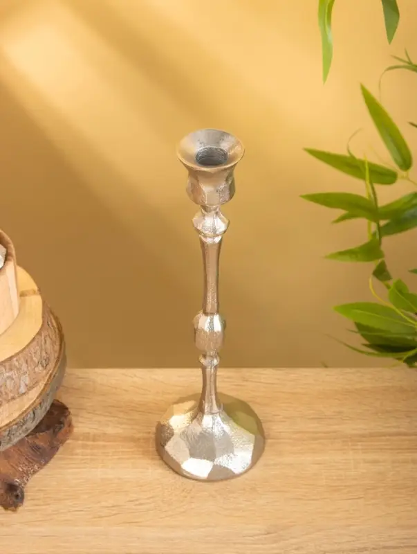 Подсвечник  Подсвечник "Грани" алюминий 30 см, цв. серебро