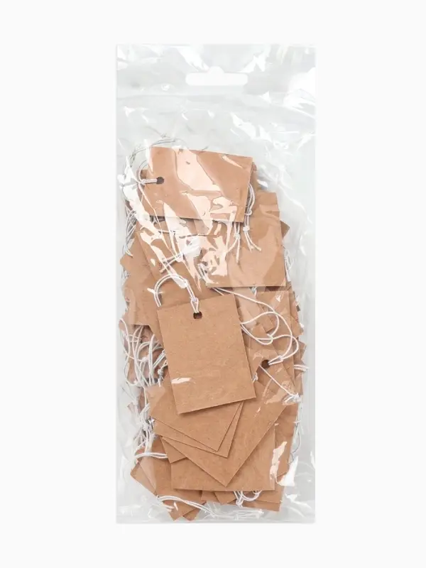 Ценники на верёвке &laquo;Крафт&raquo;, 100 шт. отверстие 3 мм, 3&times;4 см, бежевый