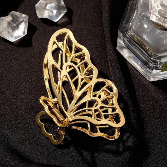 Краб для волос Краб для волос "Валери" бабочка, 8 см, золото