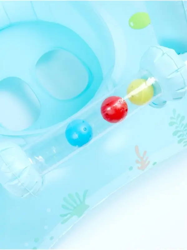 Круг для плавания детский с погремушкой 70 см, цвет голубой