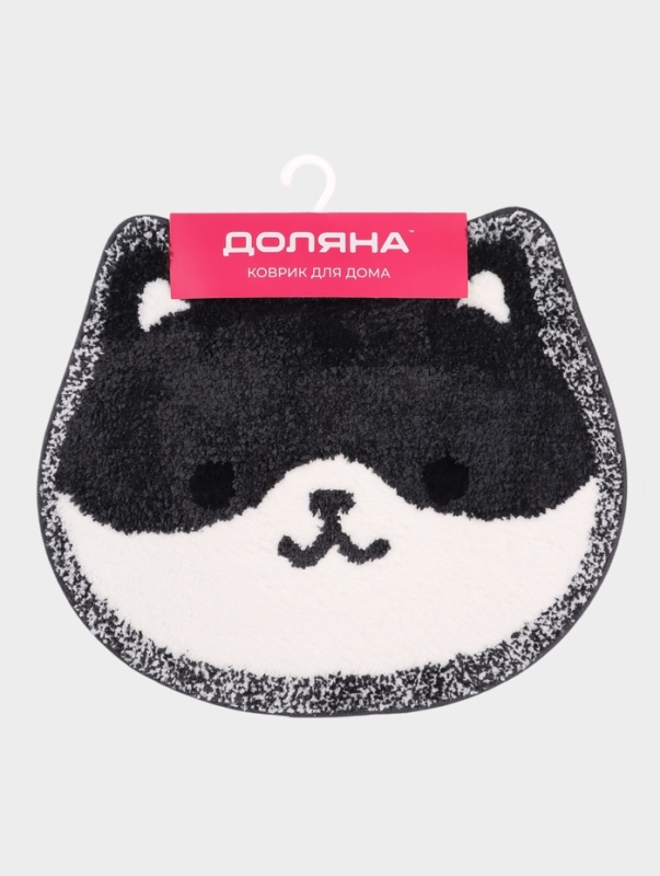 Коврик Доляна Kitty, 55×64 см, ворс 1 см, микрофибра, белый Коврик Доляна Kitty, 55×64 см, ворс 1 см, микрофибра, белый
