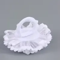 Бант для волос на резинке, белый, 2 штуки, 7 см
