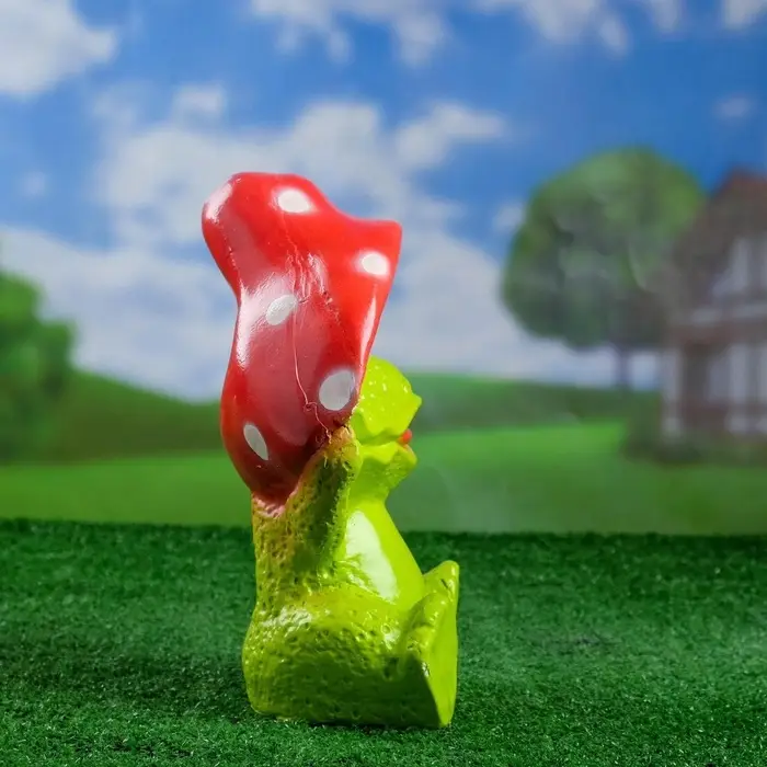 Садовая фигура из гипса &laquo;Лягушка улыбка под мухомором&raquo;, 27.5&times;12&times;23.5 см