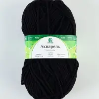 Пряжа &laquo;Акварель&raquo; 50% леакрил, акрил 50% 110 м/100 г (003 черный)