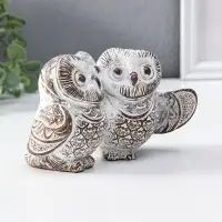 Сувенир полистоун "Совята- объятия" белый с золотой патиной 13,7х8х8,7 см