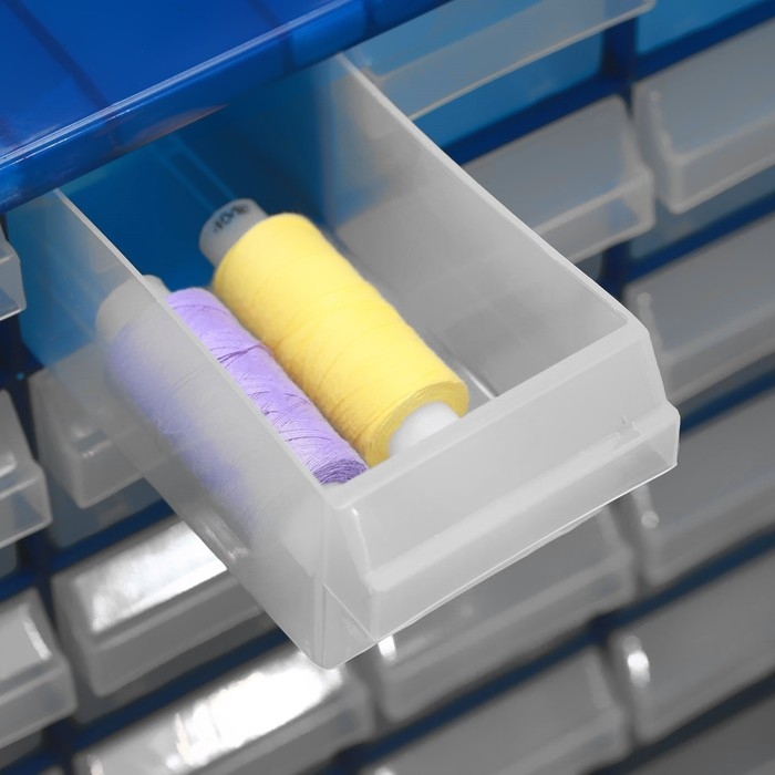 Бокс для хранения с выдвигающимися ячейками, 40 × 33 см, цвет синий Бокс для хранения с выдвигающимися ячейками, 40 × 33 см, цвет синий