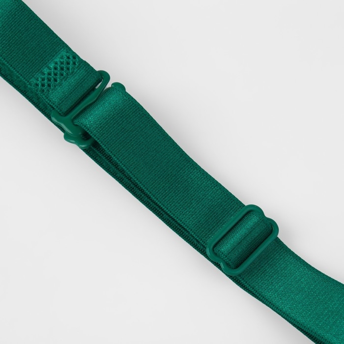 Бретели текстильные, 1,5 см, 37 см, пара, цвет изумрудный