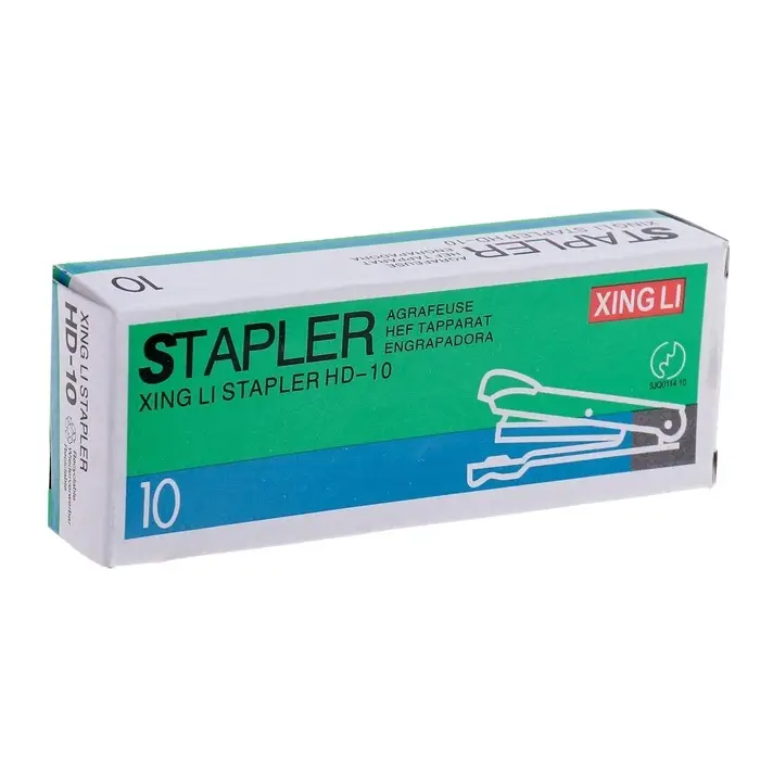 Степлер канцелярский №10, Calligrata, до 15 листов, в картонной коробке, МИКС