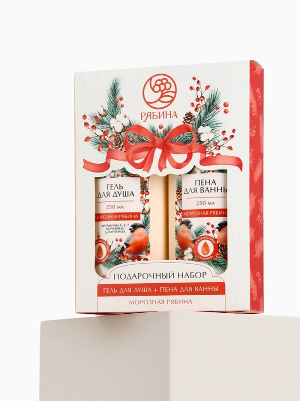 РЯБИНА Набор РЯБИНА Набор "С Новым годом и Рождеством", гель для душа и пена для ванны
