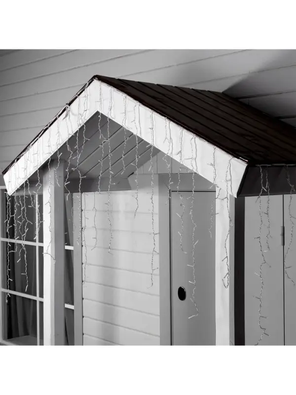 Гирлянда &laquo;Бахрома&raquo; 3&times;0.9 м, IP44, УМС, прозрачная нить, 232 LED, свечение тёплое белое, 220 В