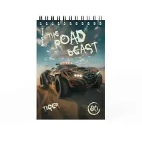 Блокнот А6 ErichKrause Road Beast, 80 листов в клетку, МИКС