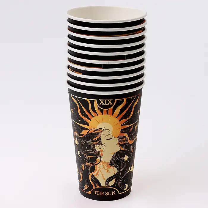 Стакан одноразовый бумажный для кофе &laquo;Таро Солнце&raquo;, 400 мл