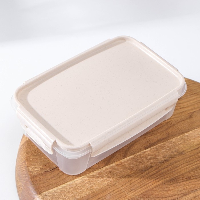Контейнер пищевой Lock&Ok, 750 мл, 18,6×12,2×5,5 см, цвет прозрачный, крышка бежевая