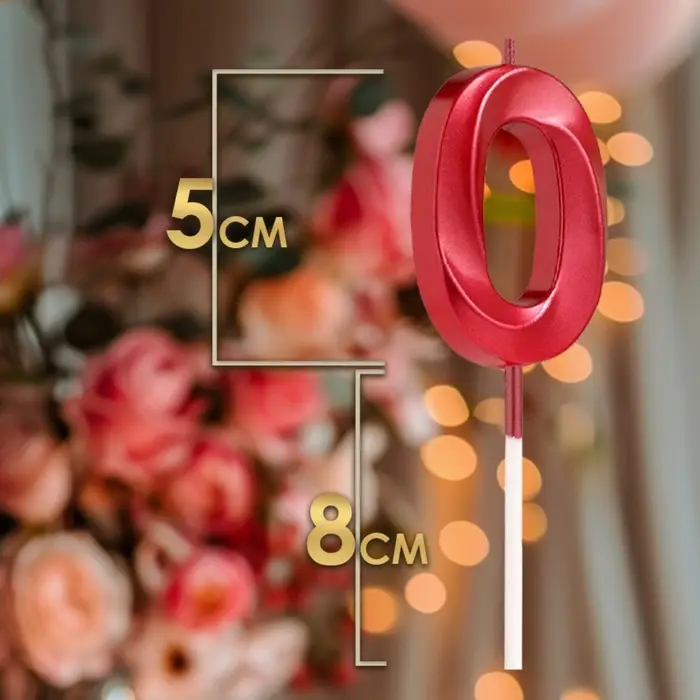 Свеча в торт на шпажке «Цифра 0», красная, 5 см Свеча в торт на шпажке «Цифра 0», красная, 5 см