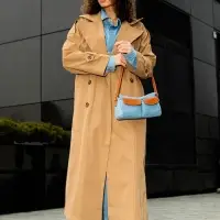 Сумка женская багет TEXTURA на молнии, 27&times;8&times;13 см, джинсовая, голубая