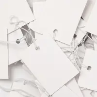 Ценники на верёвке, 100 шт. отверстие 4 мм, 3&times;4 см, белый