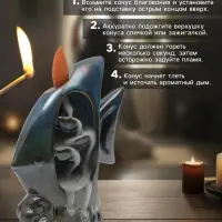 Подставка для благовоний TAKE IT EASY &laquo;Рыбка&raquo;, набор благовоний конусы, стелющийся дым, 6.7&times;5.1&times;4.3 см